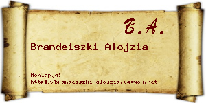 Brandeiszki Alojzia névjegykártya